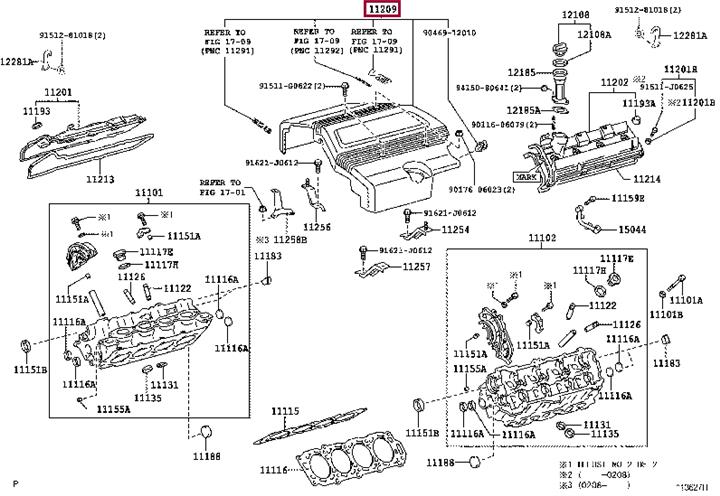 1120950080 Toyota Cover sub-assy, v-bank