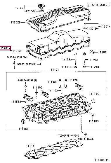 1121017011 Toyota Клапанна кришка