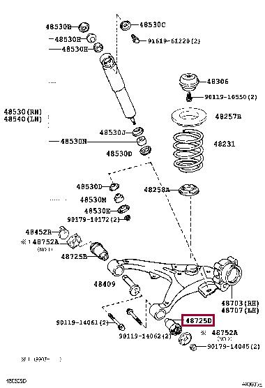 4872526040 Toyota Сайлентблок рычага подвески