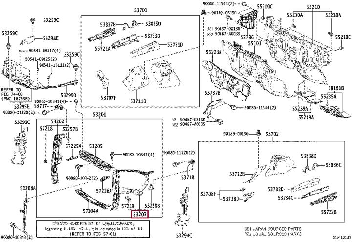 532030E070 Toyota Суппорт радиатора