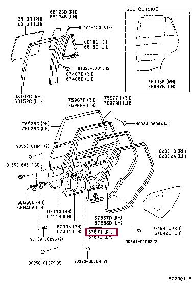 6787142020 Toyota Уплотнитель двери