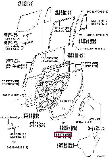 6787160130 Toyota Уплотнитель двери