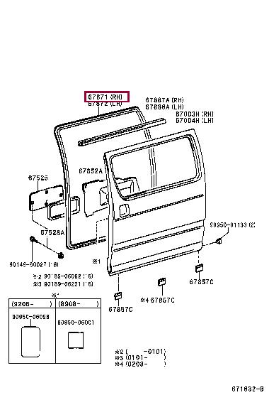 6787195J02 Toyota Ущільнювач дверей