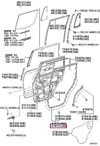6787260130 Toyota Уплотнитель двери