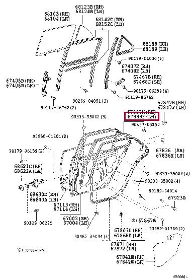 6788850030 Toyota Уплотнитель двери