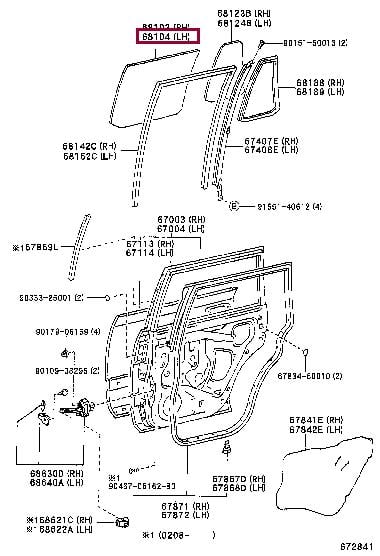 Toyota 68114-60250 Автозапчастина 6811460250: Приваблива ціна - Купити в Україні на EXIST.UA! 6811460250 Toyota Автозапчастина