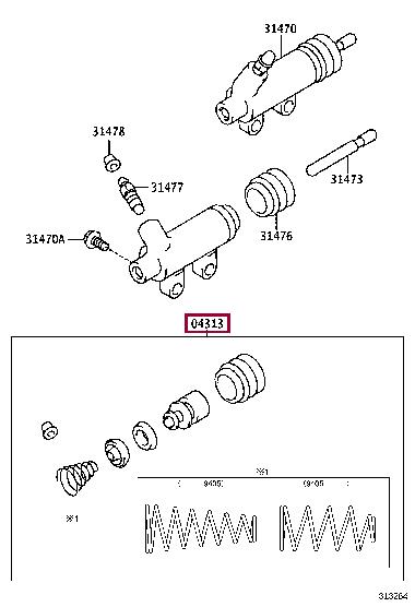 0431318020 Toyota Ремкомплект рабочего цилиндра сцепления