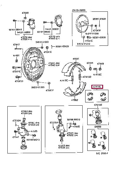 Гальмівні колодки барабанні Toyota Crown (Тойота Кроун): 0449426060 Toyota Колодка гальмівна барабанна