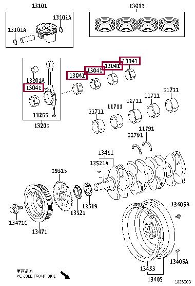 130410T03003 Toyota Вкладыши шатунные