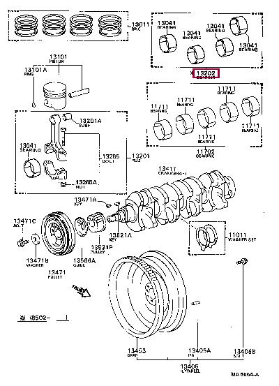 1320464041 Toyota Вкладыши шатунные