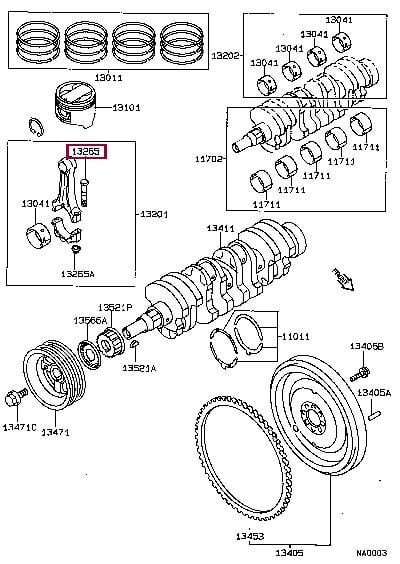 1326515030 Toyota Болт крепления бугеля шатуна
