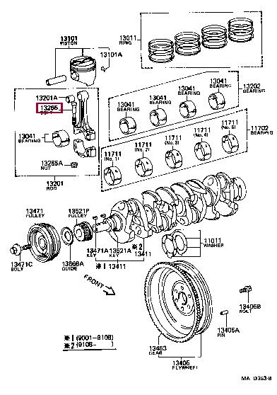 Toyota 13265-62030 БОЛТ металлический 1326562030: Отличная цена - Купить в Украине на EXIST.UA! 1326562030 Toyota БОЛТ металлический