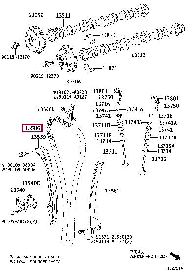 Toyota 13506-0V010 Chain sub-assy 135060V010: Отличная цена - Купить в Украине на EXIST.UA! 135060V010 Toyota Chain sub-assy