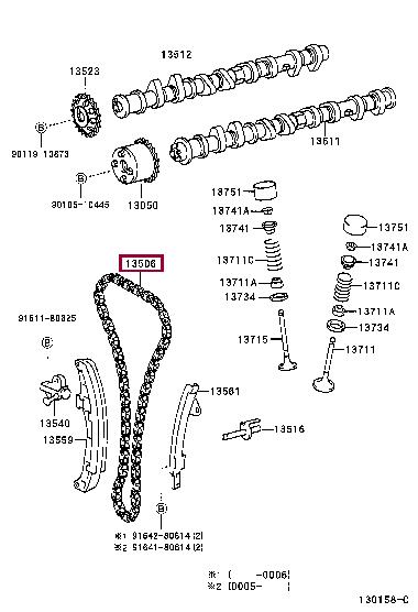 Toyota 13506-21010 Цепь ГРМ 1350621010: Отличная цена - Купить в Украине на EXIST.UA! 1350621010 Toyota Цепь ГРМ