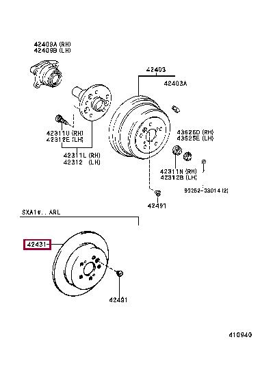 4243142030 Toyota Тормозной диск задний
