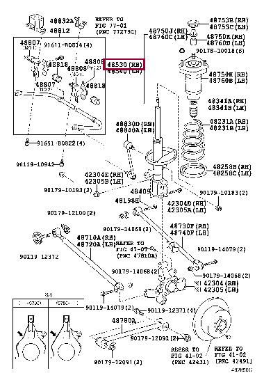 Стойки Lexus RX (Лексус РХ): 4853049325 Toyota Амортизатор подвески
