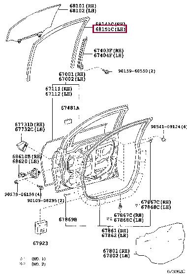 6815105031 Toyota Направляюча скла