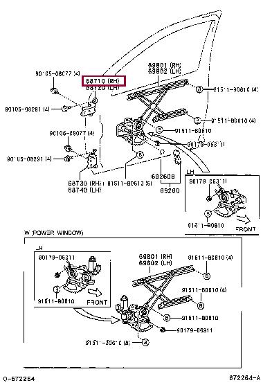 6871052010 Toyota Петля двери