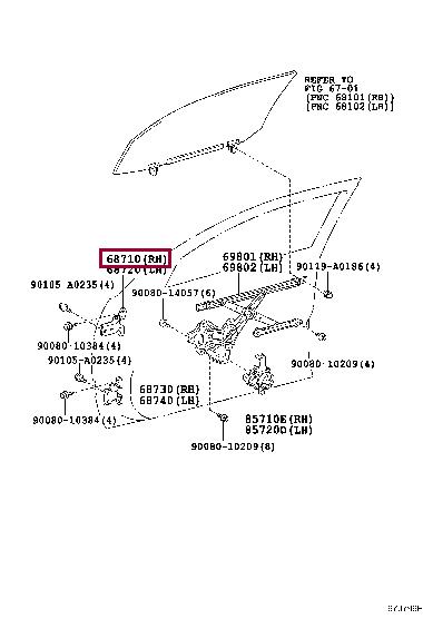 68710AA020 Toyota Петля двери