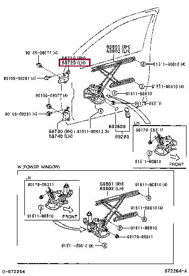 6872052010 Toyota Петля двери