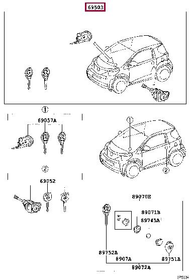 6900574040 Toyota Замок зажигания