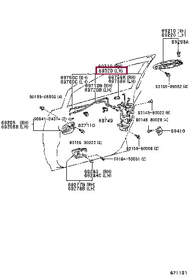 6904048020 Toyota Замок двери