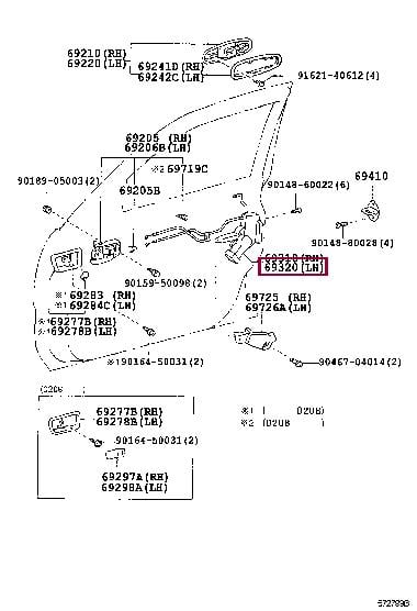 6904060191 Toyota Замок двери