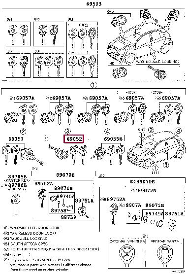 6905252330 Toyota Замок двери