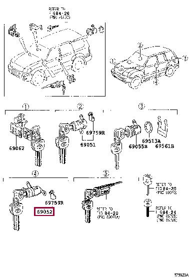 6905260270 Toyota Замок двери