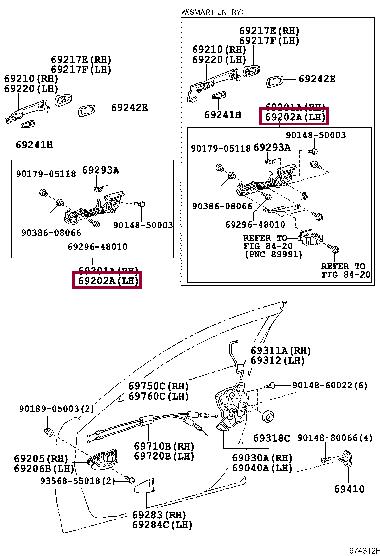 6920228010 Toyota Корпус ручки двери