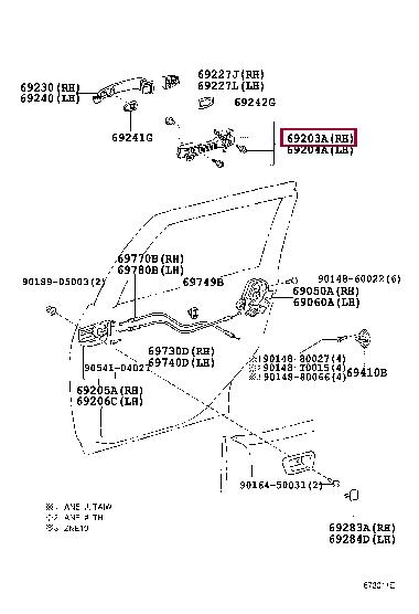6920368010 Toyota Корпус ручки двери
