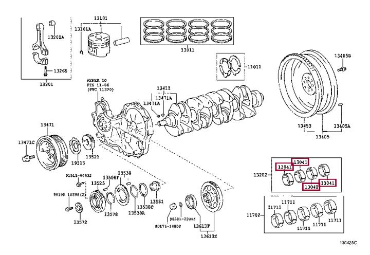 130413003003 Toyota Вкладыши шатунные