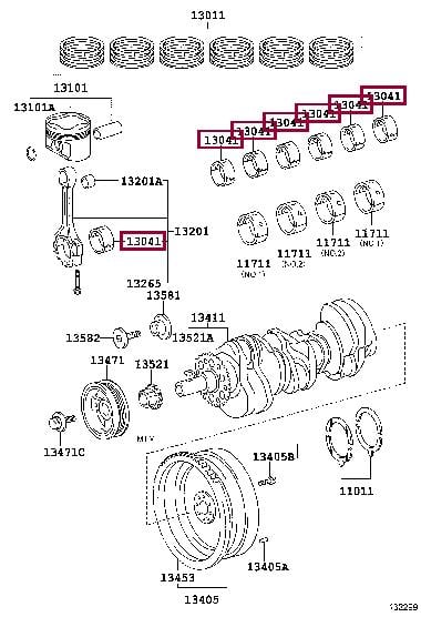 130413109004 Toyota Вкладыши шатунные