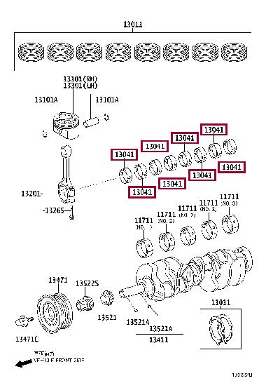 130413807005 Toyota Вкладыши шатунные