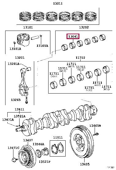 130414601303 Toyota Вкладыши шатунные