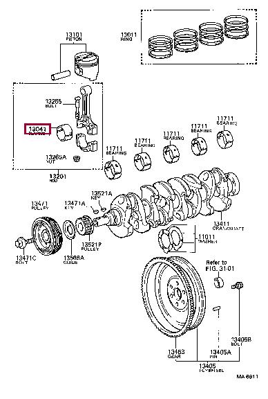 130416302003 Toyota Вкладыши шатунные