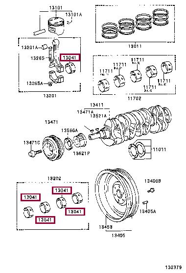 130418836002 Toyota Вкладыши шатунные