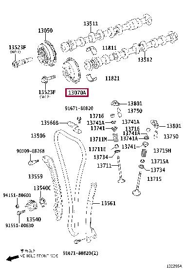 1307036020 Toyota Gear assy, camshaft timing exhaust