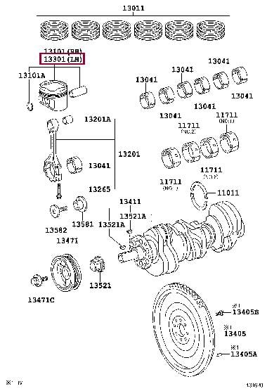 Toyota 13301-31010-C0 Piston sub-assy, w pin, lh 1330131010C0: Отличная цена - Купить в Украине на EXIST.UA! 1330131010C0 Toyota Piston sub-assy, w pin, lh
