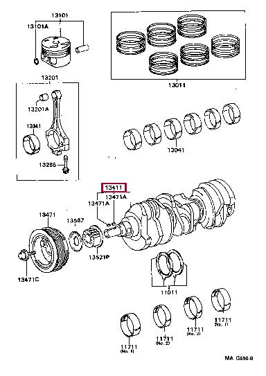 1340120030 Toyota Коленчатый вал