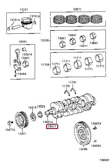 1340122010 Toyota Коленчатый вал