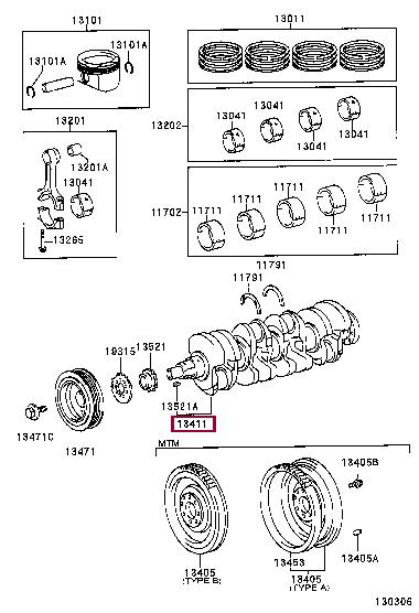 1340122030 Toyota Колінчатий вал