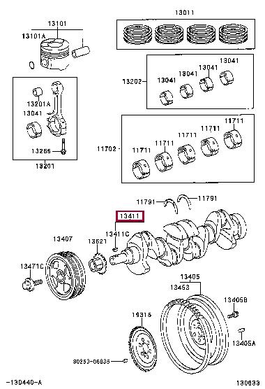 1340133011 Toyota Колінчатий вал