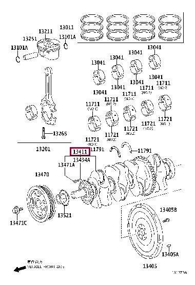 1340136030 Toyota Коленчатый вал