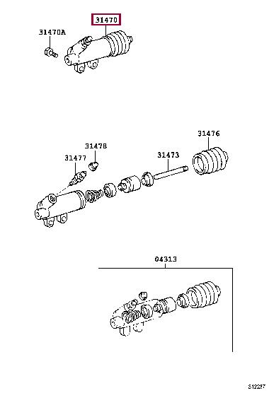 3147060290 Toyota Цилиндр сцепления, рабочий