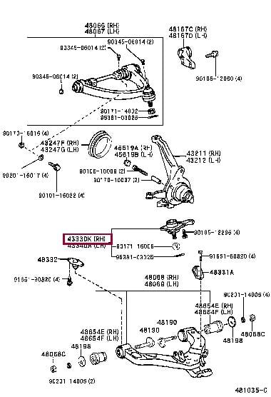 4333029395 Toyota Шаровая опора
