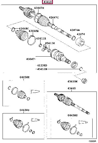 Toyota 43410-02320 Вал приводной 4341002320: Отличная цена - Купить в Украине на EXIST.UA! 4341002320 Toyota Вал приводной