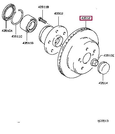 Диск тормозной Toyota Cressida (Тойота Крессида): 4351222170 Toyota Диск тормозной