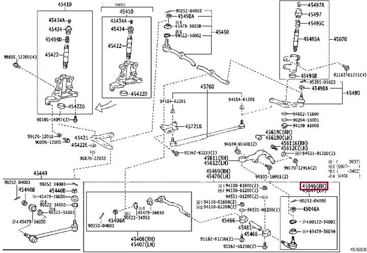 Toyota 45046-39275 Наконечник поперечной рулевой тяги 4504639275: Отличная цена - Купить в Украине на EXIST.UA! 4504639275 Toyota Наконечник поперечной рулевой тяги