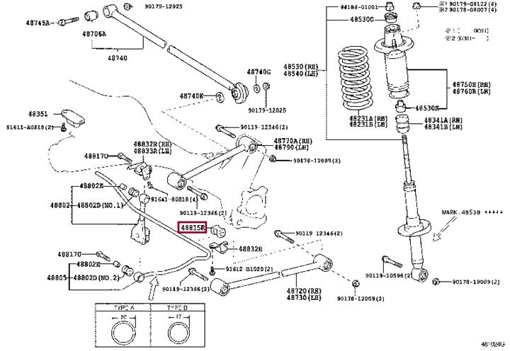 Toyota 48815-52050 Втулка заднего стабилизатора 4881552050: Отличная цена - Купить в Украине на EXIST.UA! 4881552050 Toyota Втулка заднего стабилизатора